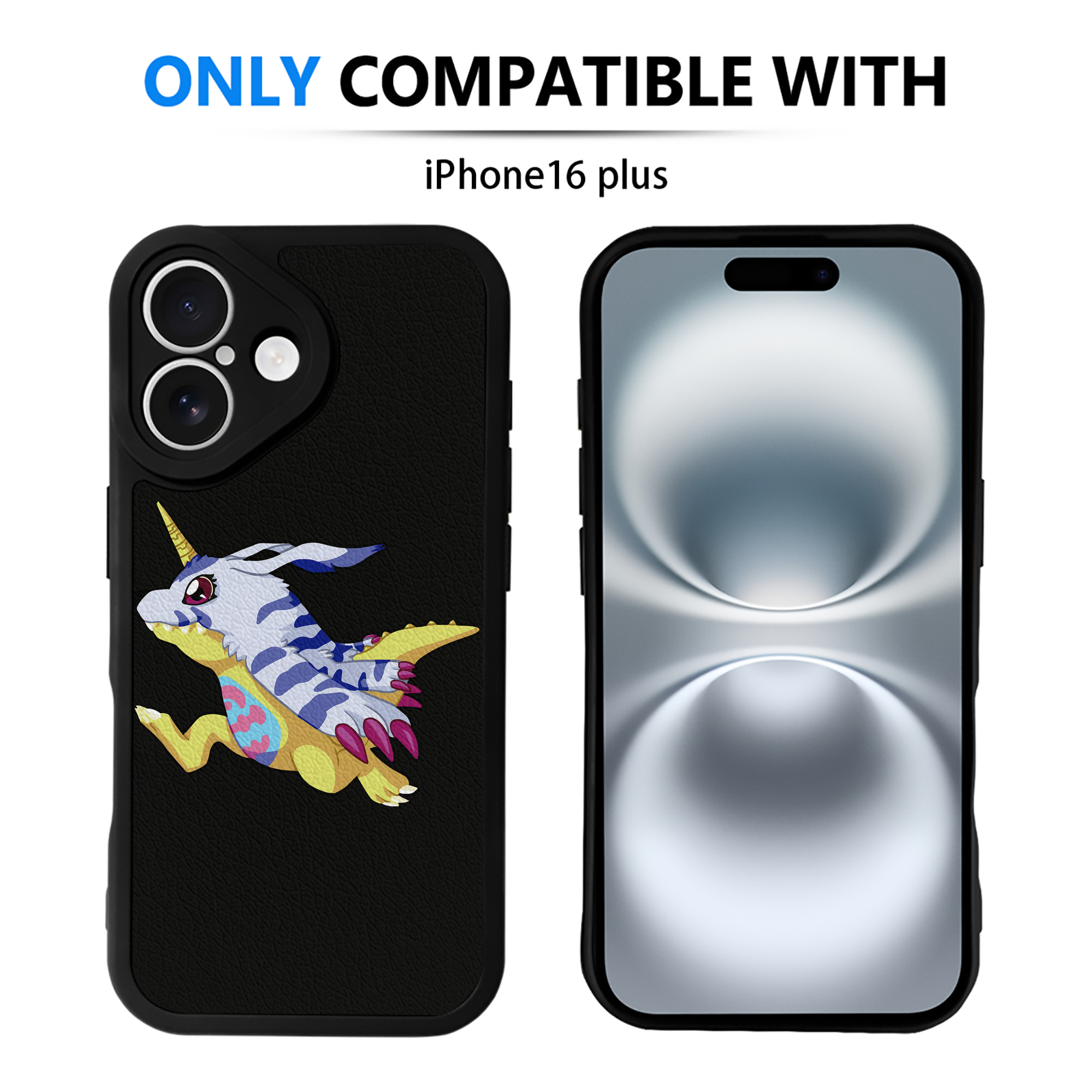 （画像用） Digimon デジタルモンスター/デジモン 【iPhone 16シリーズ対応】シリコンスマホケース（レザー調） 材質：シリコン